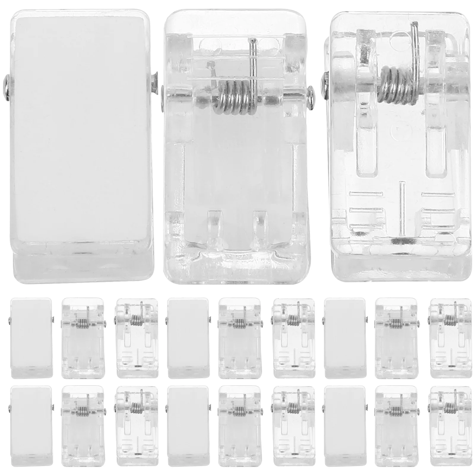 30 Pcs Transparent Spring Clip Badge Clip Self Adhesive Wall Clear Clips For Cards Name Tag Plastic paper clips