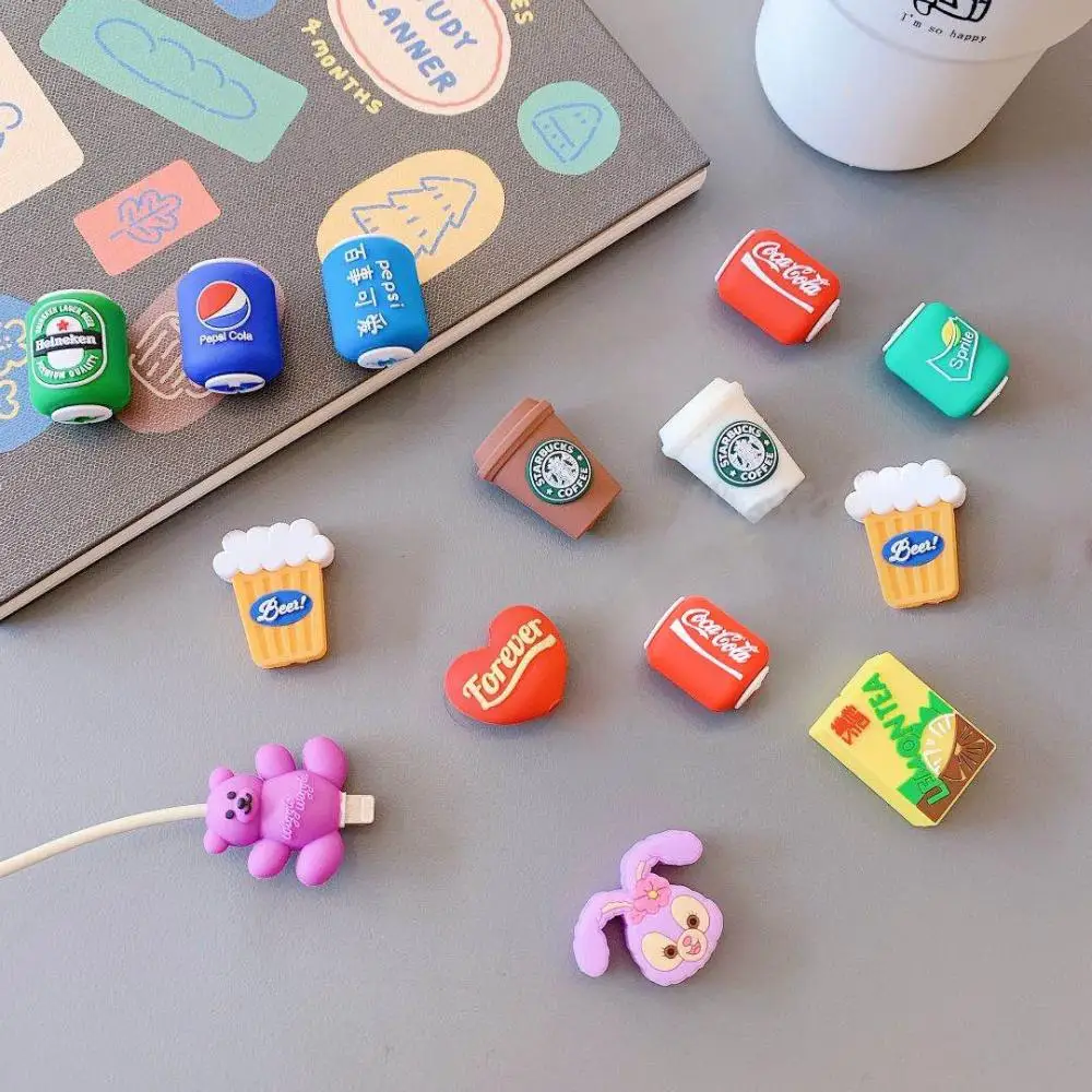 Cute Usb Cable Bite Charger Wire Organizer Silicone Cable Saver Charging Cord Protector Data Line Cable Protection for iPhone