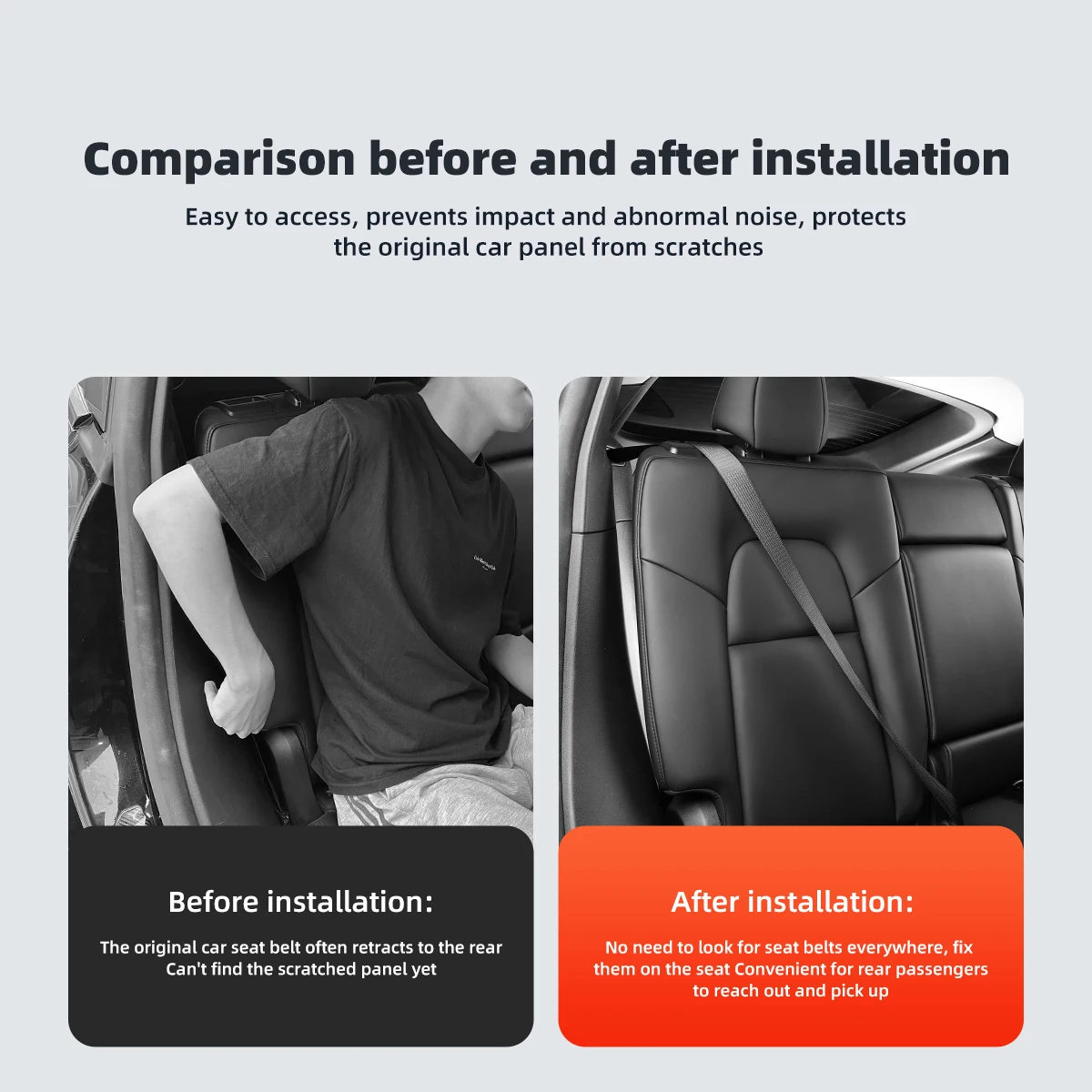 2pcs Car Seat Belt Holder Limiter For Tesla Model Y Interior Accessories Rear Seat Belt Guide Buckle Protector seat belt stopper car seat belt accessory