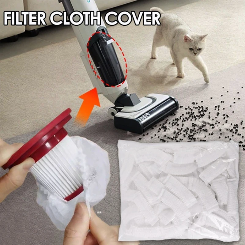 100Pcs Disposable Home Vacuum Cleaner Filter Mesh Durable Mesh Net Dust Collection Filter Cover Accessories for Vacuum Cleaner