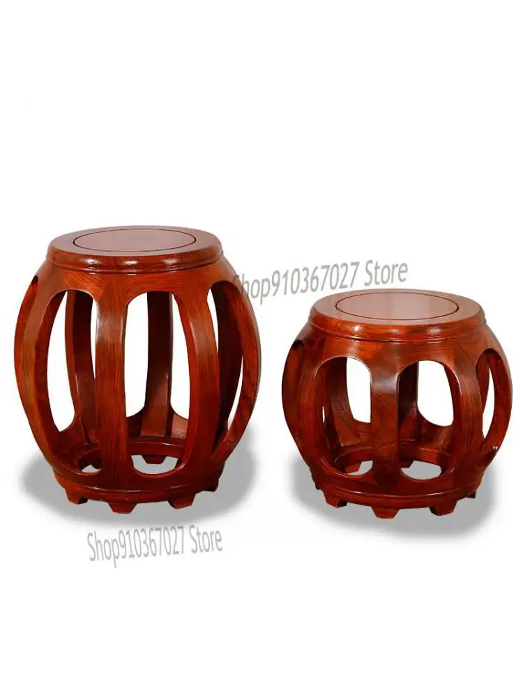 Mahoganydrumstoolrosewoodcarvedguzhengstoolsolidwoodround