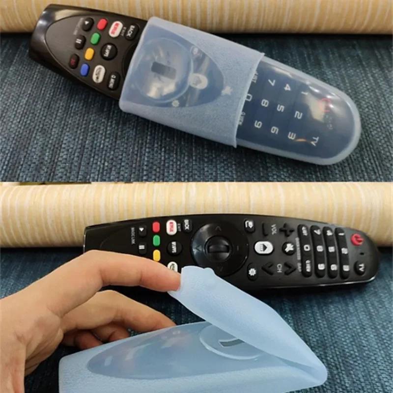 Home Thickened Anti-fall Transparent Silicone Case Dynamic Smart TV Remote Control Protective Cover AN-MR600/650 1 Pc