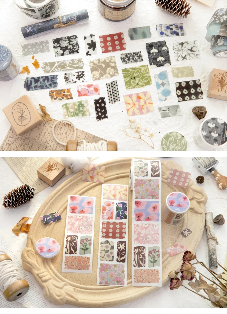 Journal GO 3m Kreative Muster Klebeband-Sticker für Collage Junk Journal Scrapbooking Deko Handgemachtes Masking Tape Schreibwaren – Detail 20