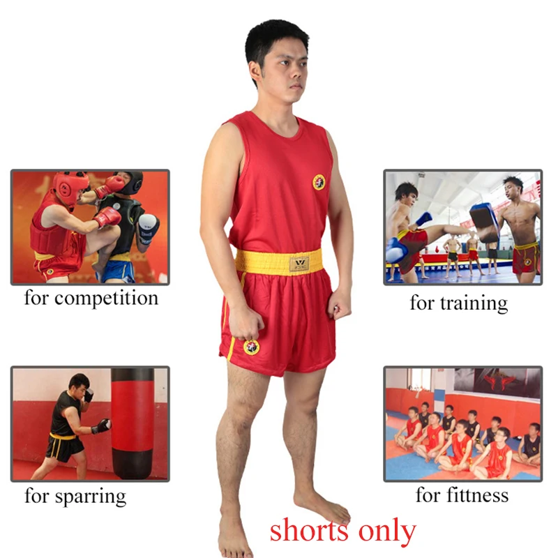 Wesing Kid Boys Adult Men Sanda Wushu MMA Boxing Muay Thai Shorts Martial Arts Trunks Competition Training Boxer Fightwear EO