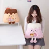 Cute Pudding Cake Snack Pillow Pudding Bag Food Toy Mini Cherry Balls Cheesecake Snack Zipper Bag Decor Pillow Cushion Girls 2