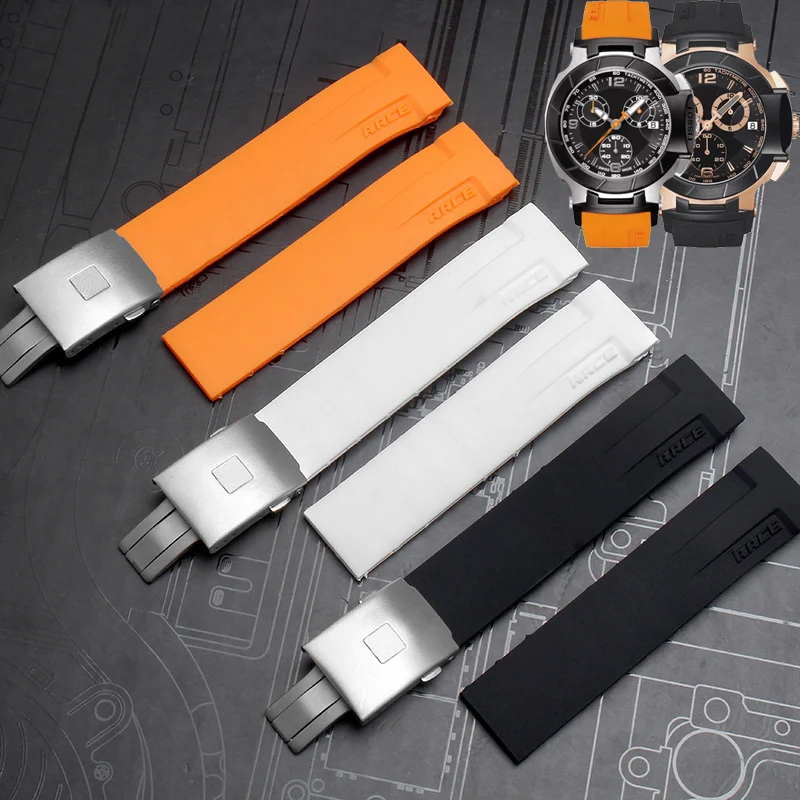 Ремешок для часов Tissot 1853 T-RACE T048-417A мужской ремешок с раскладной застежкой 21 мм из