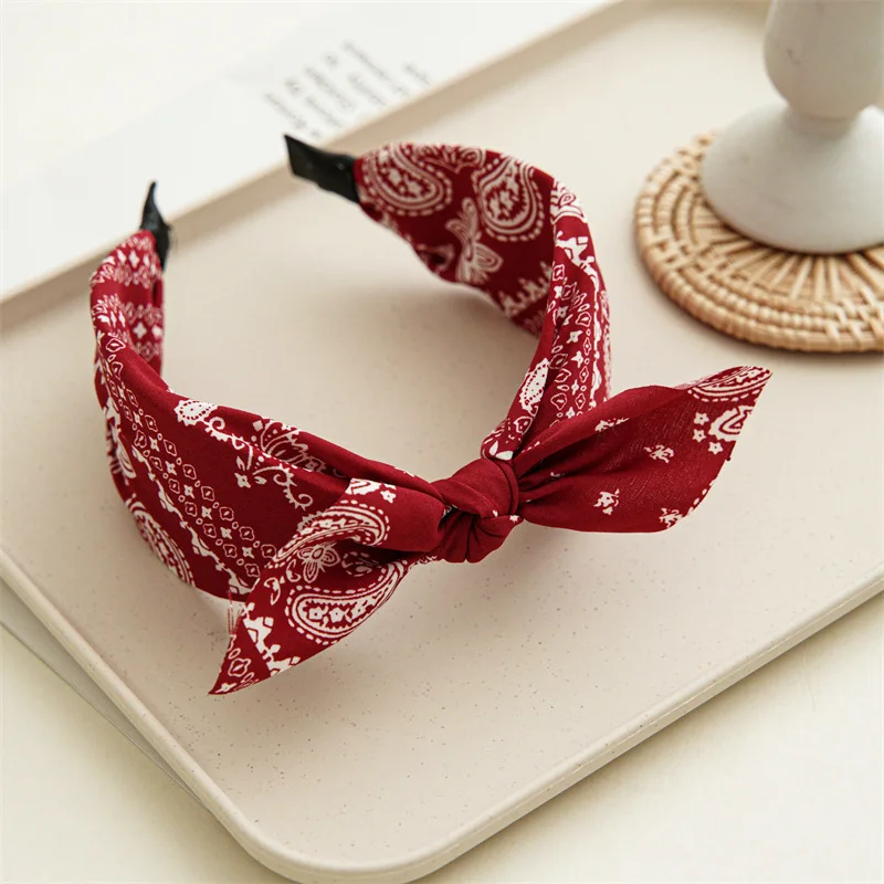 TOBATOBA Bandana Diadema Para Mujer, Diadema De Lazo Anudado, Diadema De Cachemira, Lindos Lazos Para El Pelo De Orejas De Conejo Para Mujer, Diadema De Nudo Superior, Turbante, Diadema Para Mujeres Y