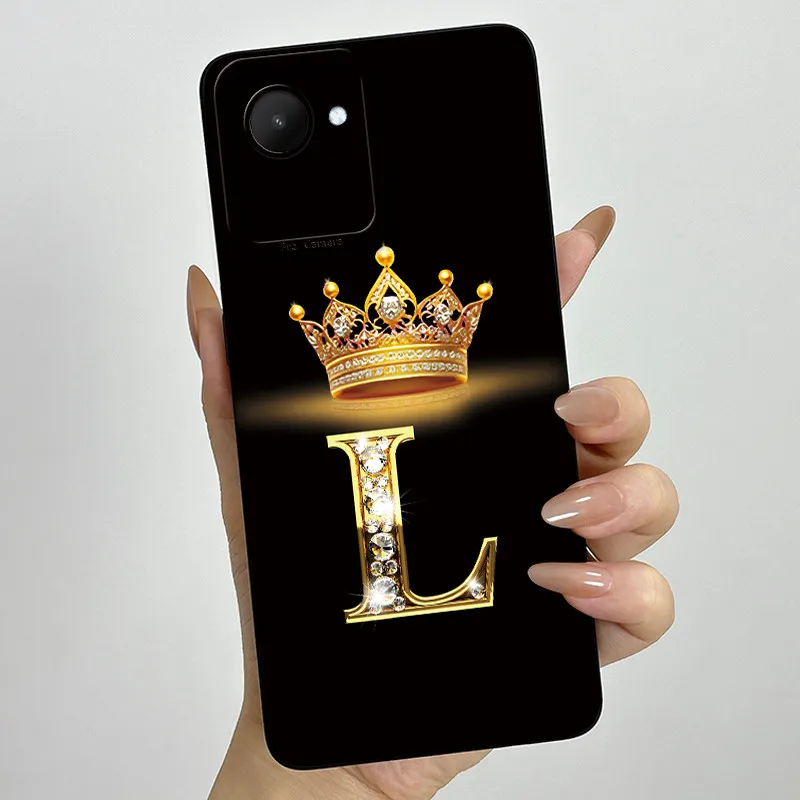 Crown Letters Soft Case with Camera Protection - Stylish Back Cover