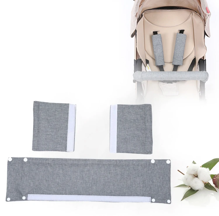 Description Picture 3 of itemStroller Armrest Cover Fence Protector Baby Safety Stroller Seat Belt Shoulder Cover Accessories Cotton Gauze Guardrail