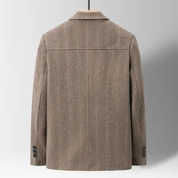 Classic Mens Office Dress Jackets Quality Casual Business Lapel Windbreak Coats Top Autumn Winter Blended Wool Jacket Streetwear 2