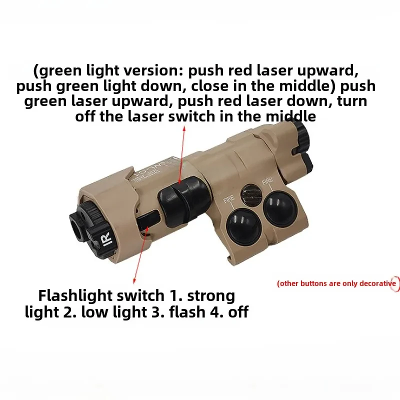 Picatinny Tactical Laser Flashlight Combo Rail Mount Left Right Side-to-side Interchange Airsoft Weapon Light Red GREEN laser