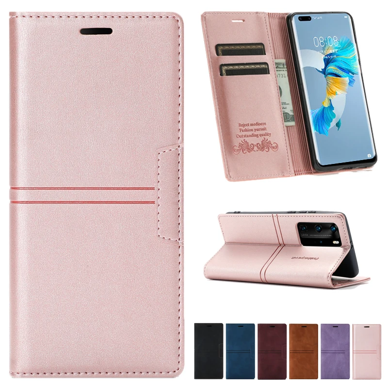 

For Huawei P40 P40 Pro P30 P30 Lite P20 P20 Pro P20 Lite/Mate 50 50E 50 Pro 10 Pro 10 Lite/Y6 2019 Wallet Magnetic Leather Cover