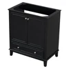 30" Bathroom Vanity with Sink Combo, Multi-functional Bathroom Cabinet with Doors and Drawer, Solid Frame and MDF Board, Black 6