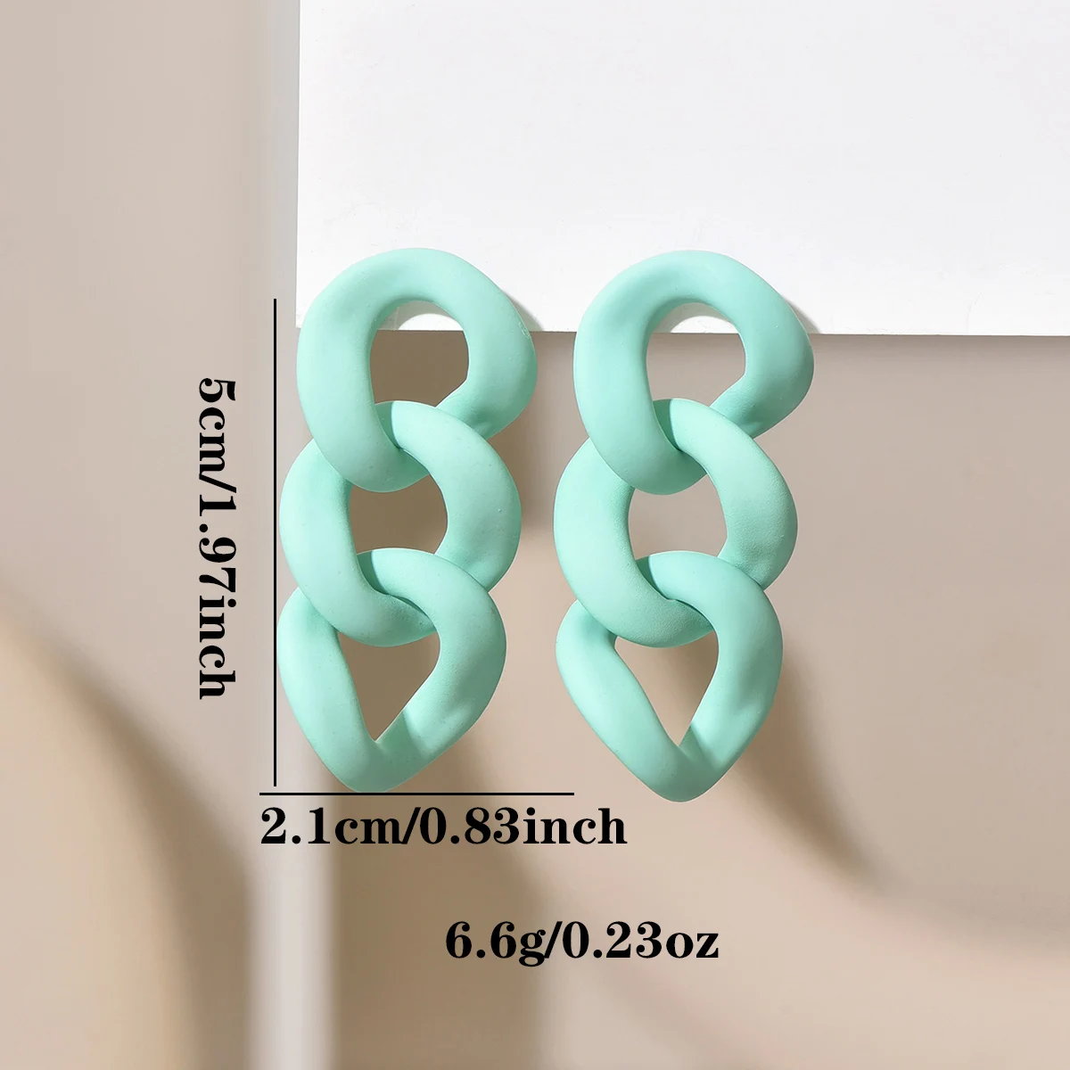 Acrylic Geometric Circle Chain Drop Earrings for Women Vintage Y2K Korean Fashionable Jewelry