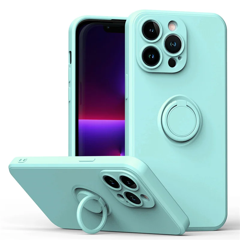 Coque téléphone magnétique en silicone avec anneau de support_voghion.com
