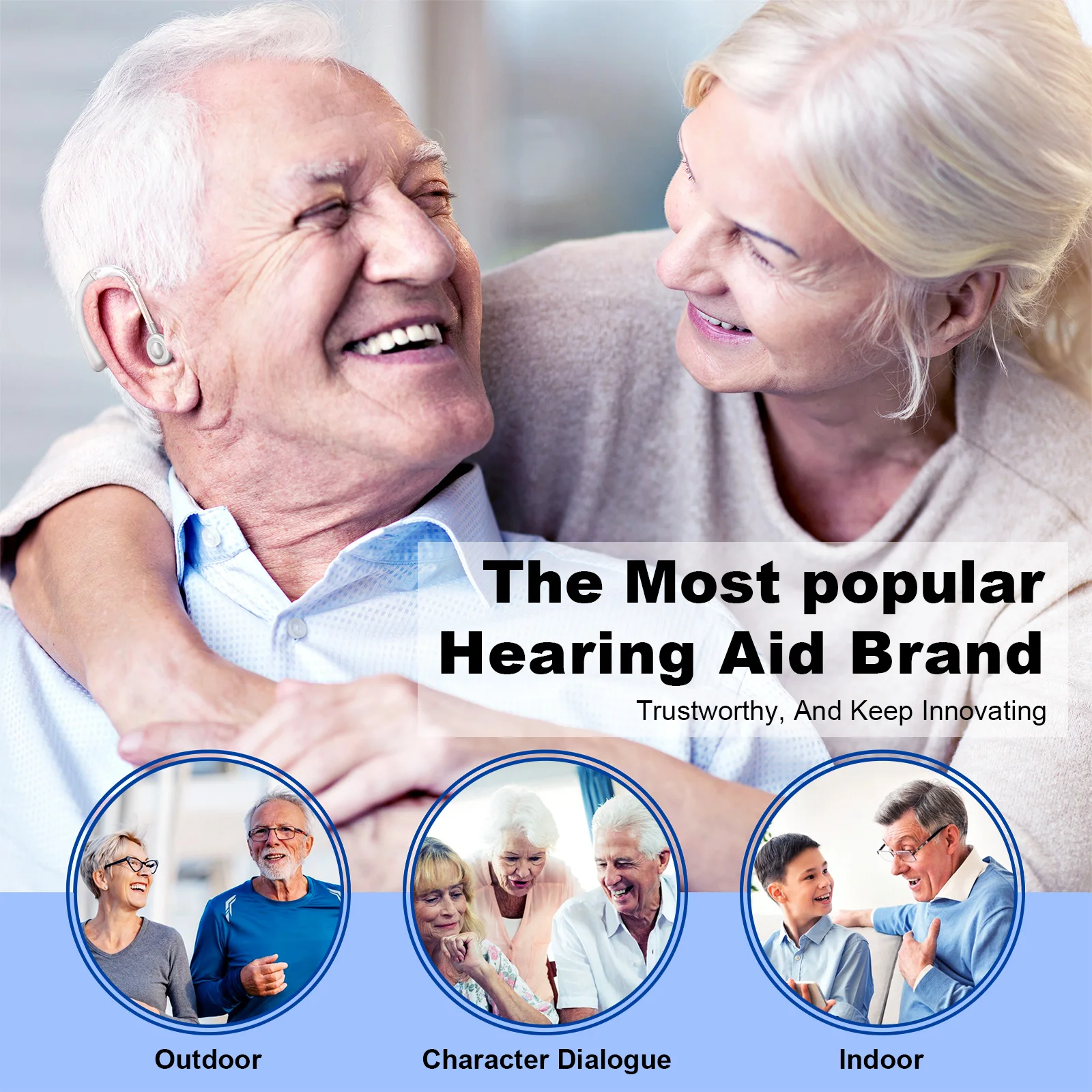 Invisible Senior Rechargeable Hearing Amplifier, Behind-The-Ear Hearing Aids, Noise Cancelling Sound Amplifier 6