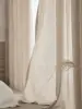 Cortinas semisombreadas de algodón y lino grueso de estilo japonés para dormitorios, salas de estar y cortinas