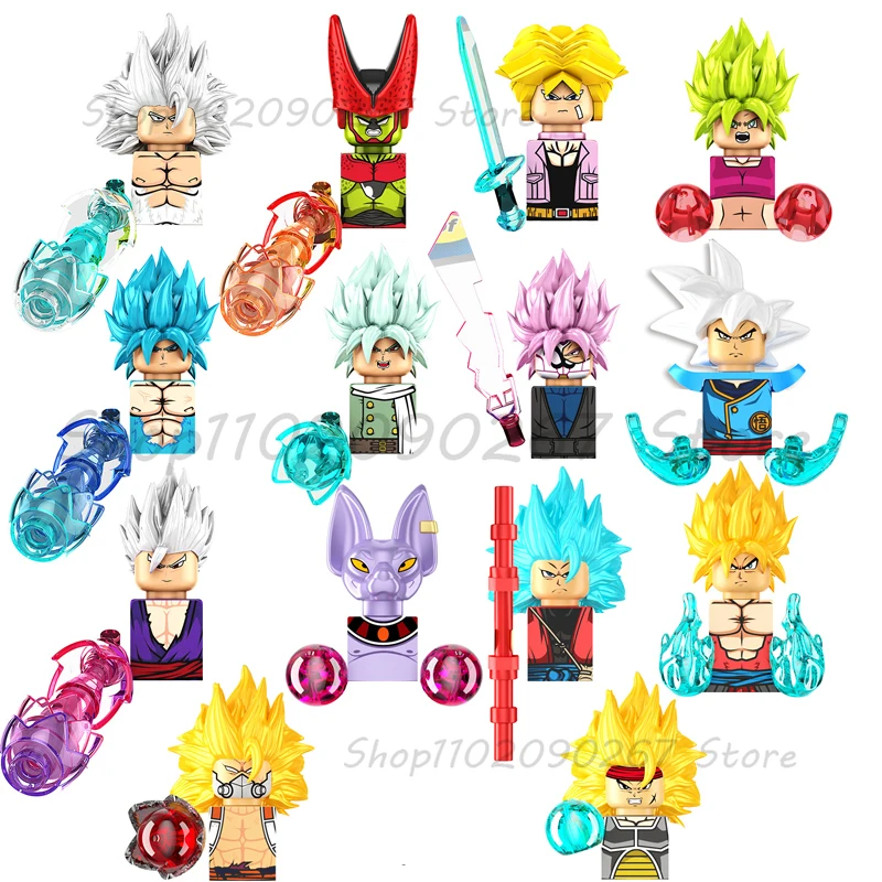 

KF6181A KF6182A Anime Dragon Ball Super Blocks Vegeta mini Action toy Figures Building Blocks Toys Bricks Assemble Toy Kids Gift