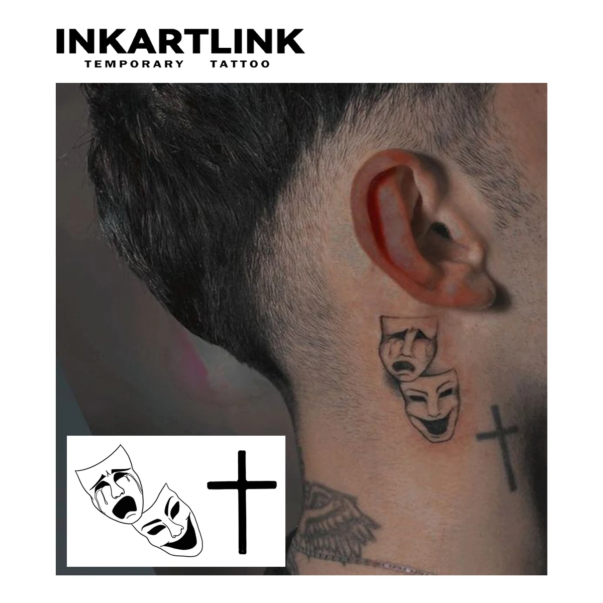 Clown Cross  Temporary Tattoo,Lasts To 15 Days New Technology Magic Waterproof Semi Permanent Sticker. 2