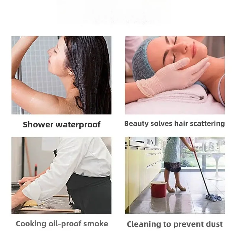 50/100 قطعة قبعة حمام لمرة واحدة مقاوم للماء حمام سميكة مكافحة الدخان قناع الشعر المنزلي غطاء زيت الشعر التدفئة صبغ غطاء للشعر