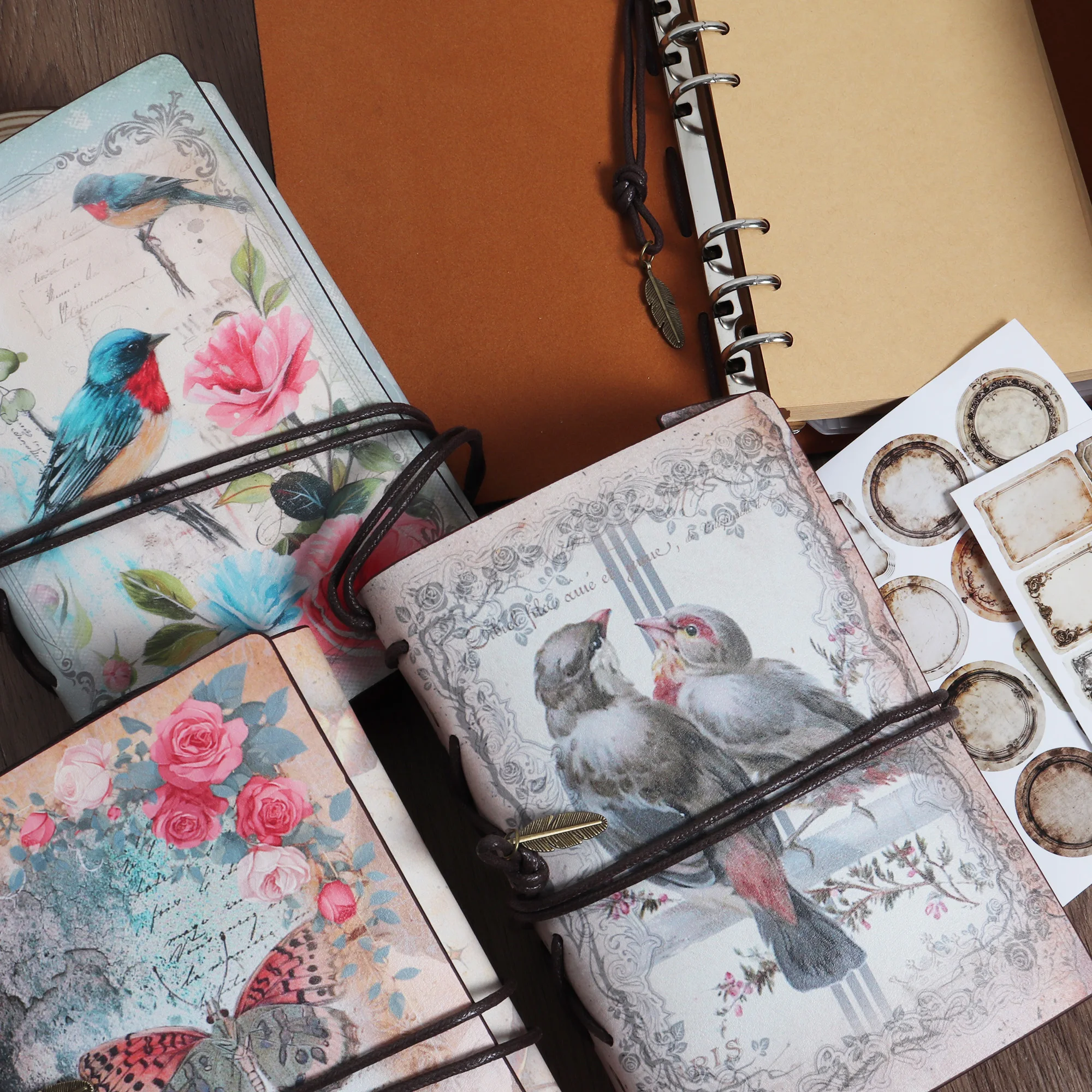 Stickers scrapbooking supplies journal tools set JAIIMAN 1pc Vintage Waterproof Cowhide Writable Storage Notebook with 2 Stickers,for Journal Supplies, Arts & Crafts, Scrapbook