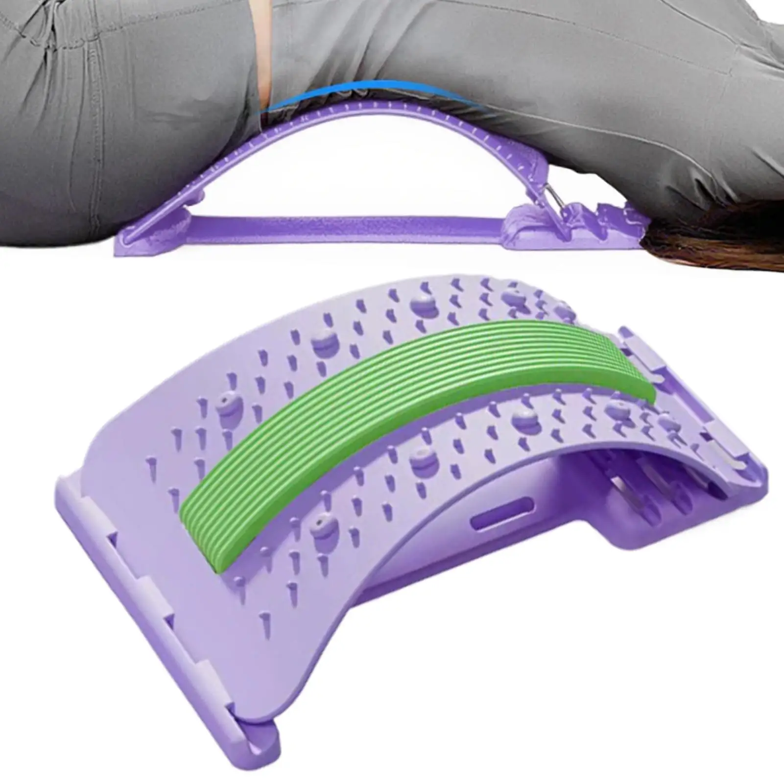 Back Arch Stretcher 3-Level Adjustable Back Board Stretcher Adjustable Non-slip Lumbar Massager for Body Recovery Muscle Release