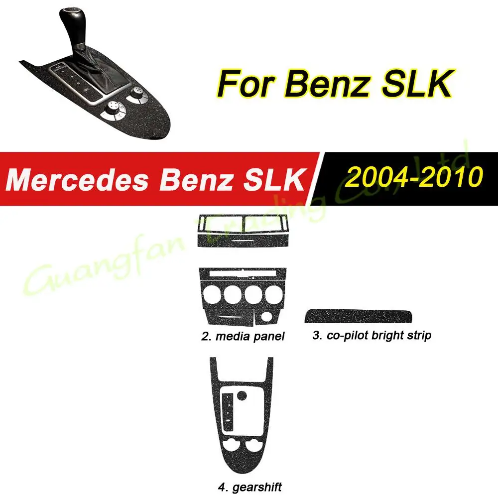 For Mercedes SLK R170 R171 2004-2010 Car-Styling Carbon Fiber Car Interior Center Console Color Change Molding Sticker Decals