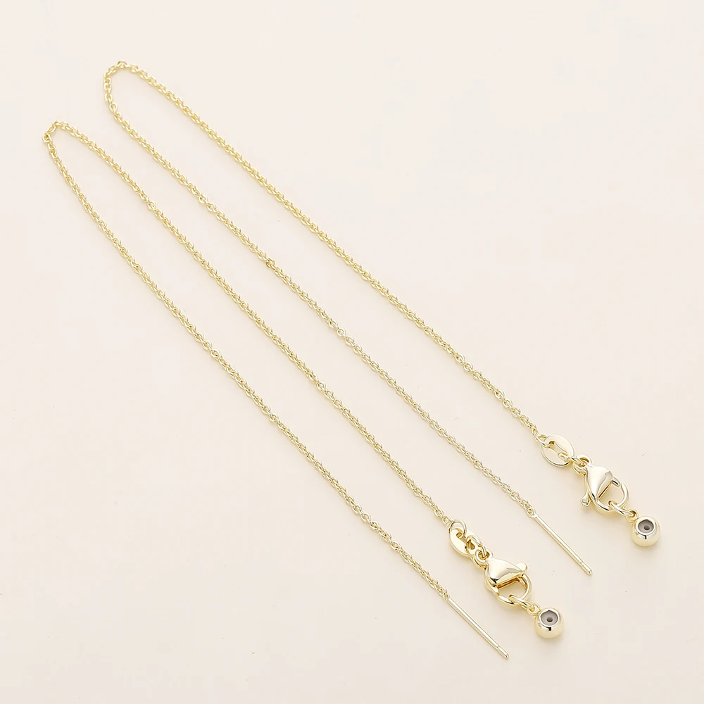 Gold-Plated Adjustable Flat Chains with Lobster Clasp