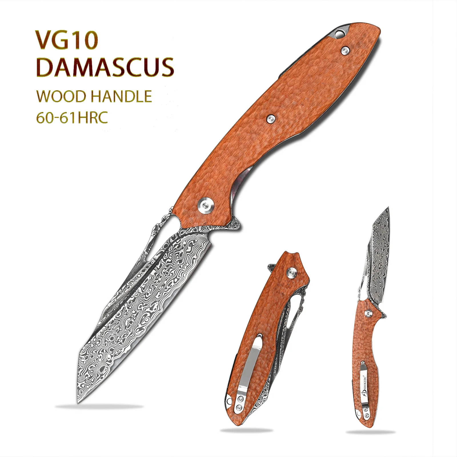 

VG10 Damascus Flipper Pocket Folding Knife Tactical Military Outdoor Camping Survival Hunting EDC Self Defense