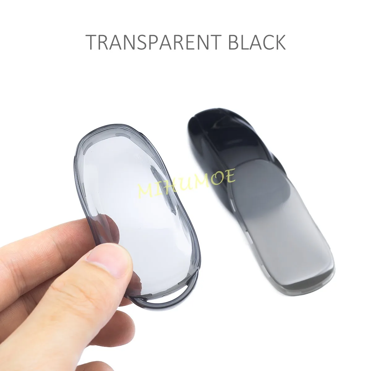 2012-2023 테슬라 모델 3, Y, S, 블랙 투명 열쇠 고리 케이스 커버, 키체인 링 쉘 보호대, 자동차 액세서리