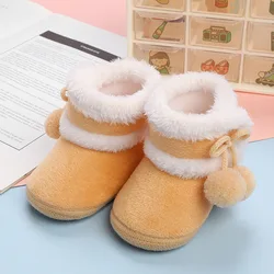 Cozy Newborn Baby Soft Pompom Booties - Warm Snow Boots - 7 - 12 Months (F17654 - KH)