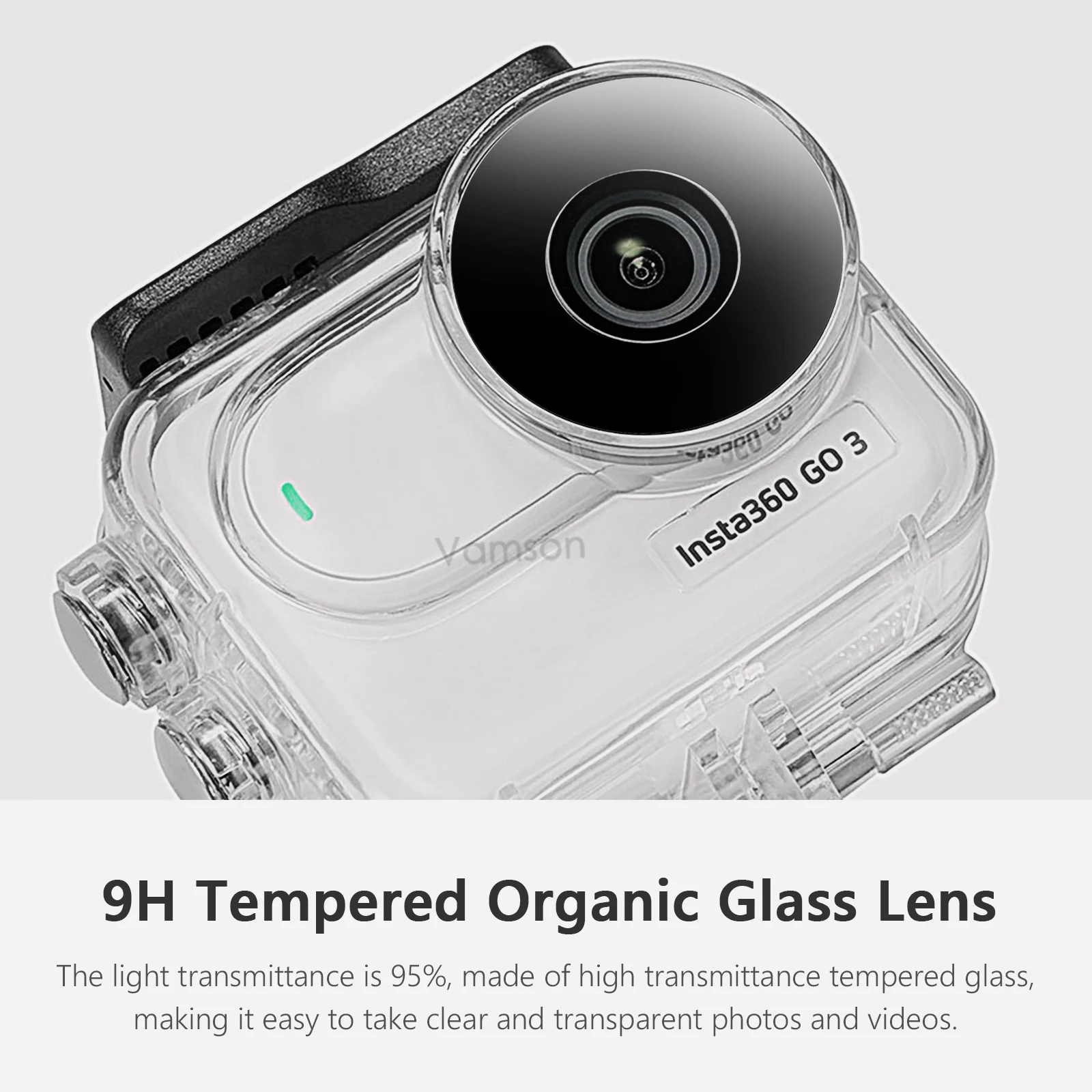 Vamson Insta360 GO3 용 방수 케이스, 60m 하우징 다이빙 보호, Insta360 GO 3 카메라 수중 커버 액세서리