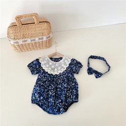 Barboteuse d'été pour bébés filles, combinaison à manches courtes en coton pour nouveau nés, vêtements pour enfants, nouvelle collection 2022 