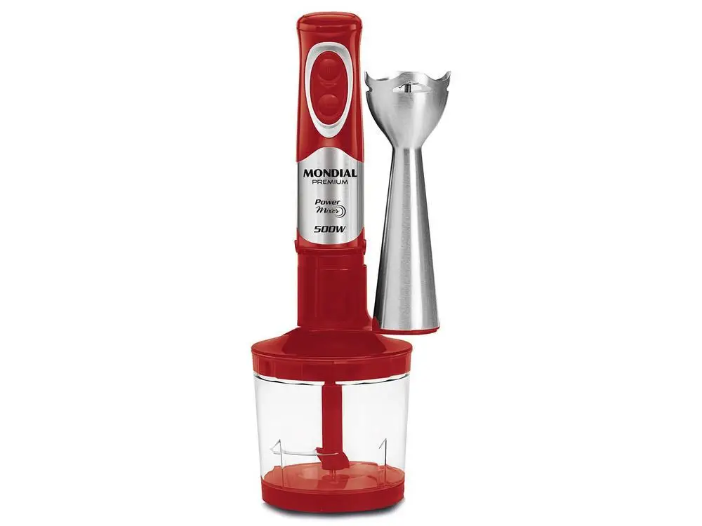 Mixer 2 em 1 Mondial 500W Vermelho e Inox - 110V 5