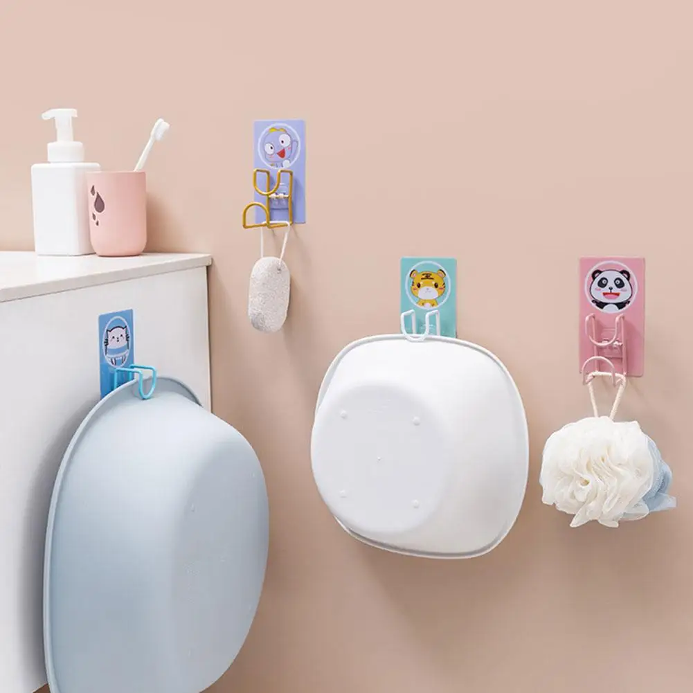 

Cartoon Basin Hook Multifunctional Adhesive Hooks Wall Mop Holder Brush Broom Organizer Rack For Bathroom Kitchen Hooks G6K3