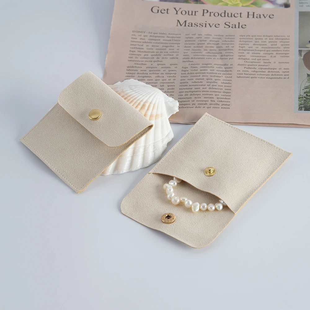 50 Cream Microfiber Gift Bags Jewelry Packaging Pouches For Rings Earrings  Necklace Organizer Wedding Favors Bag Small Business