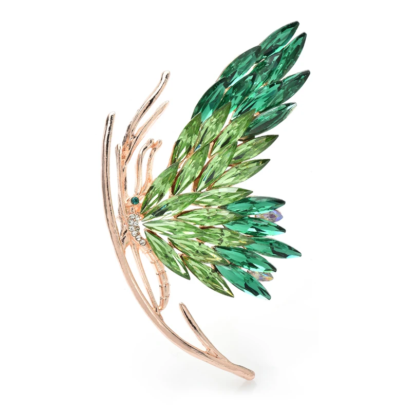 

Wuli&baby Sparkling Butterfly Brooches For Women Unisex 4-color Rhinestone Insects Party Office Brooch Pin Gifts