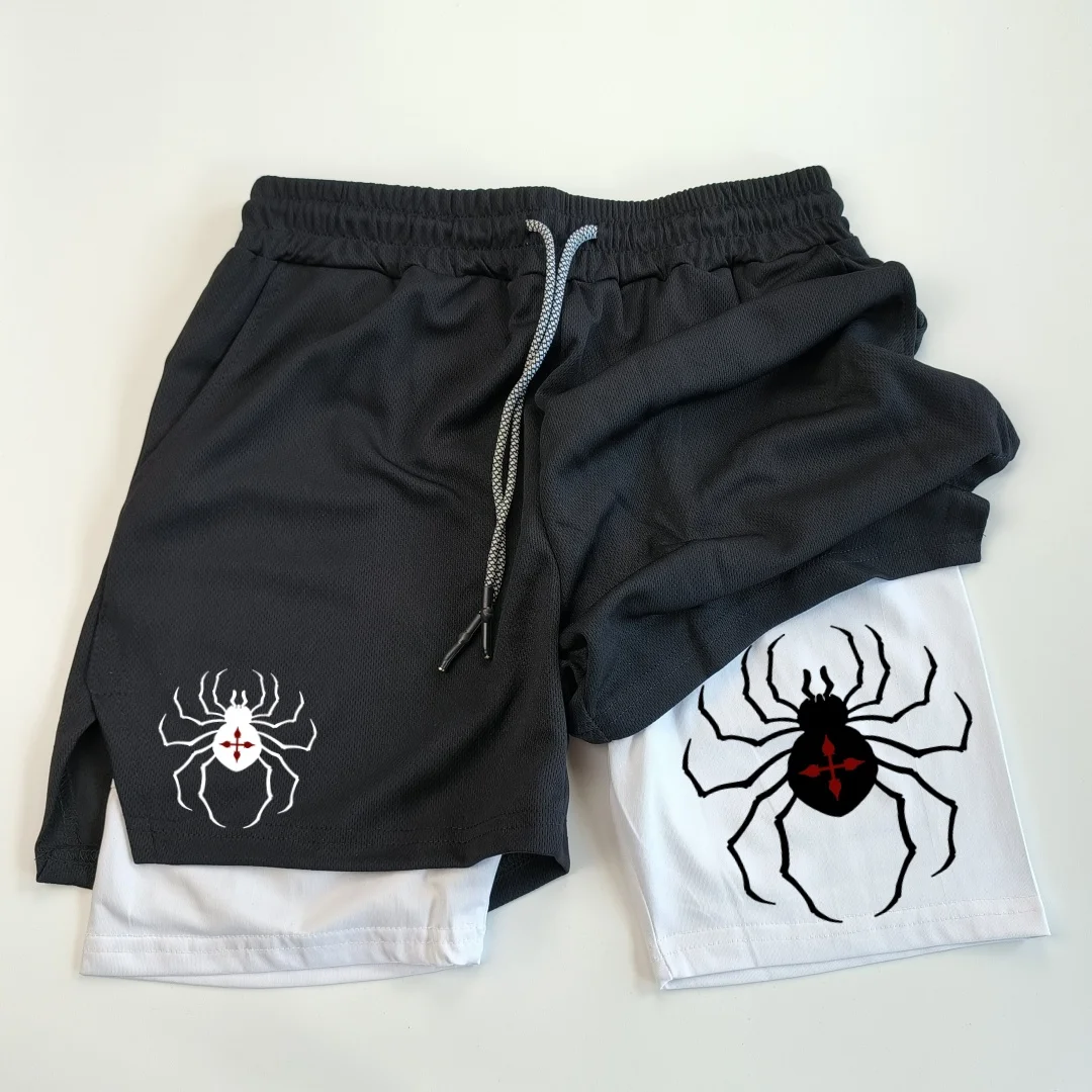 Anime Hunter x Hunter Performance Shorts for Men Breathable Spider Gym Shorts Summer Sports Fitness Workout Jogging Short Pants 2