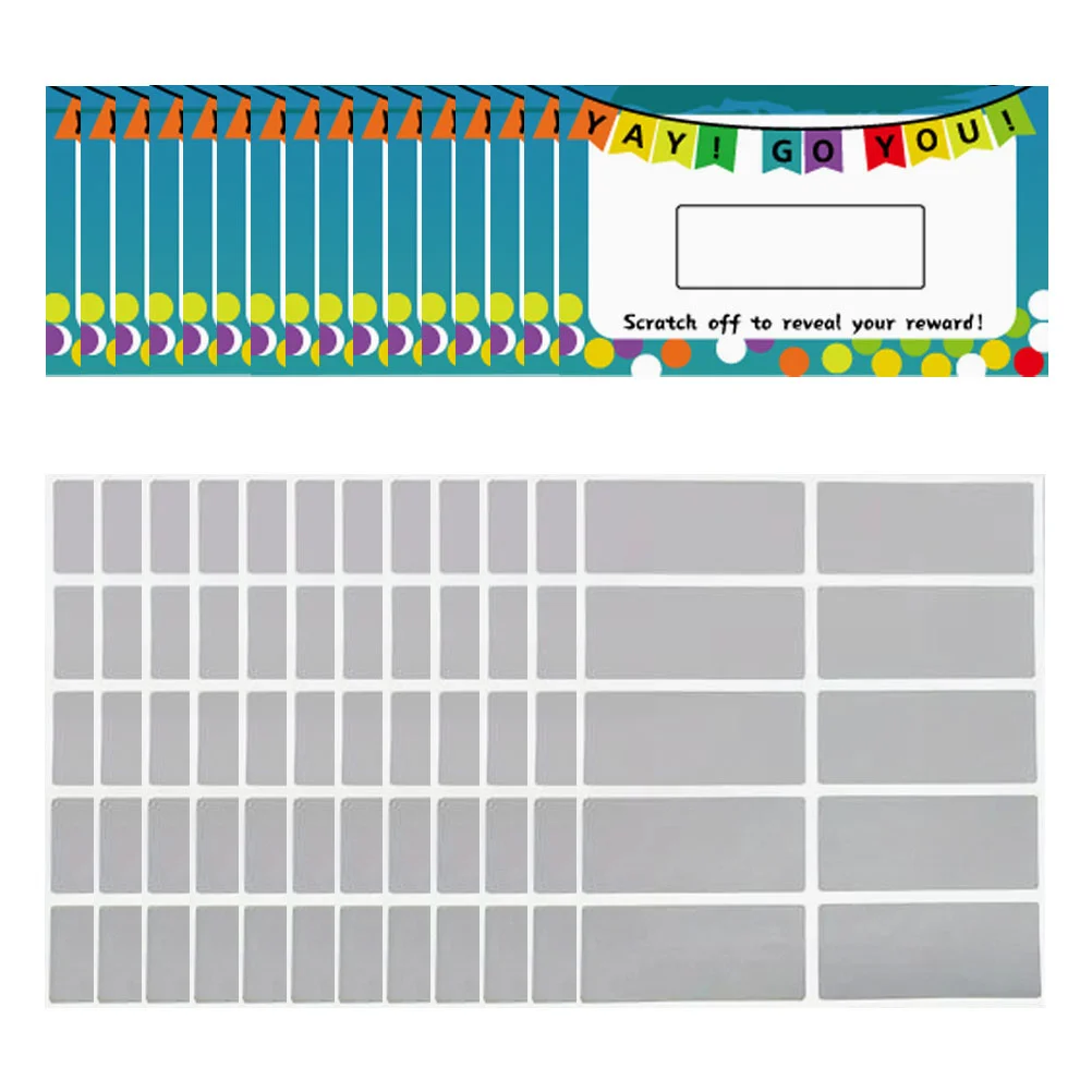 

100 Sheets Scratch Card Labels Decal Stickers off Tickets for Prizes Paper Decals
