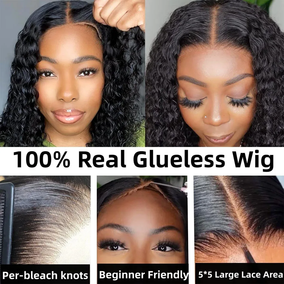 Alipearl Pre Cut Lace 4x7 Glueless Wig Pre-Bleached Pre-Plucked Ready to Go Wigs Body Wave & Straight Glueless Human Hair Wig