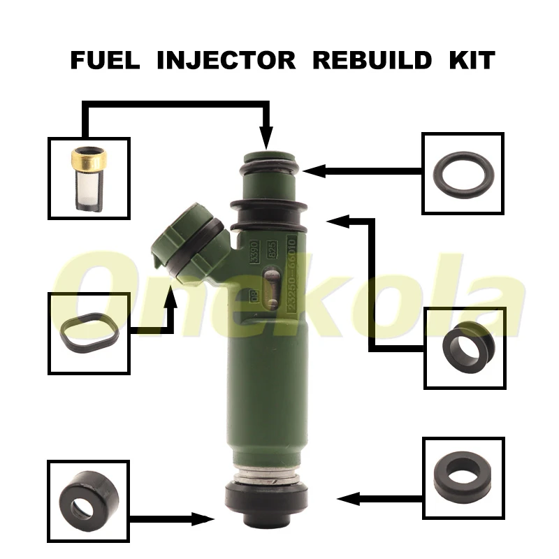 

Fuel Injector Service Repair Kit Filters Orings Seals Grommets for Toyota Land Cruiser FZJ7 70 FZJ10 100 23250-66010 23209-66010