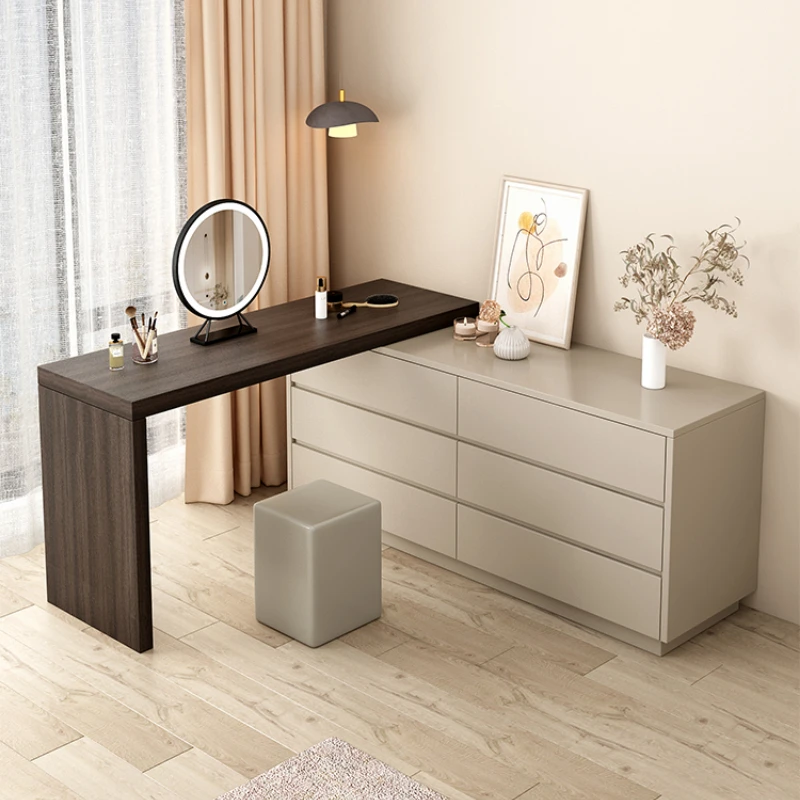 

Minimalist Italian Style Bedroom Dressing Table Bucket Cabinet Integrated
