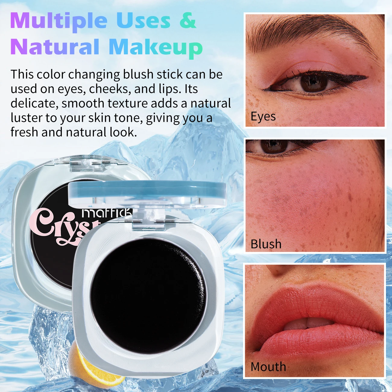 Black Color Changing Blush, Waterproof Brightening Light-Wight Non-Sticky Cream Blush, Beginner Friendly Hot Pink Black Blush 5