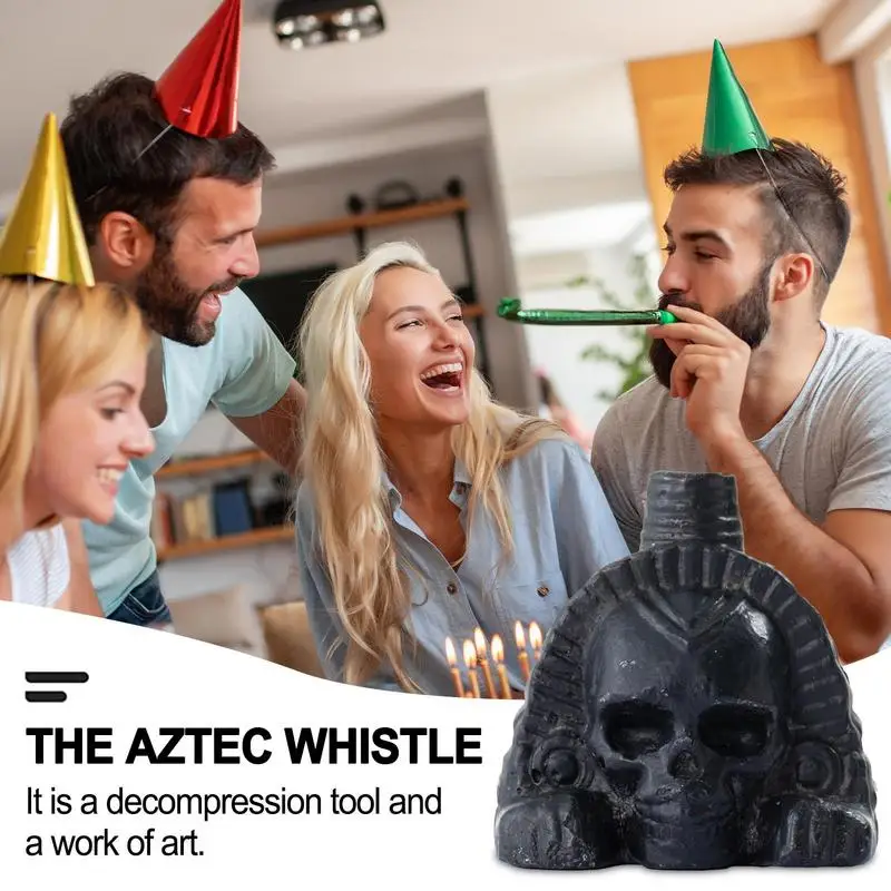 Authentic Aztec Whistle Loud Spookys Aztec Scary Death Whistle Realistic Human Screaming Aztec Ghost War Whistle Skull Head Toy