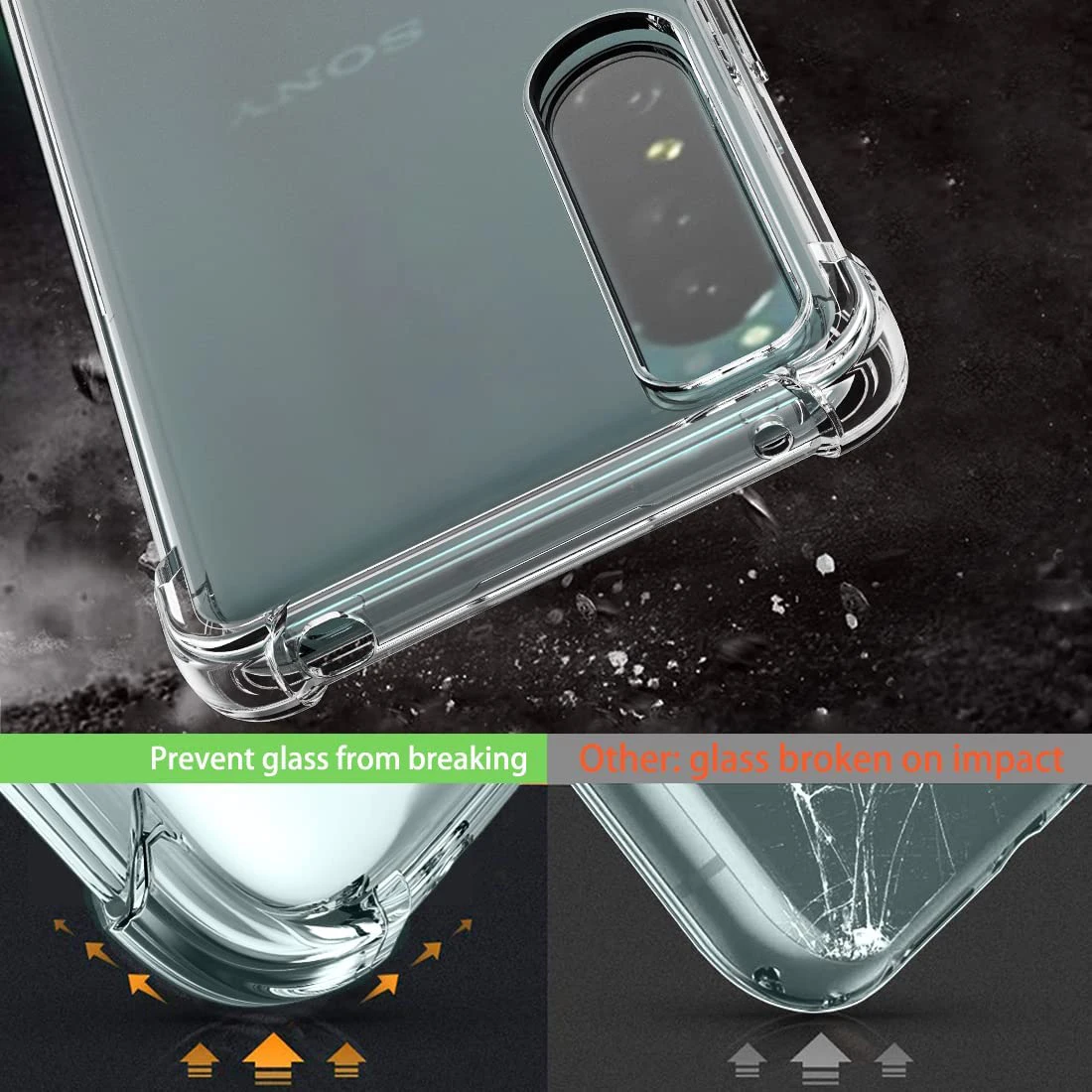 Reinforced Corner Shockproof Clear TPU Airbag Case Cover