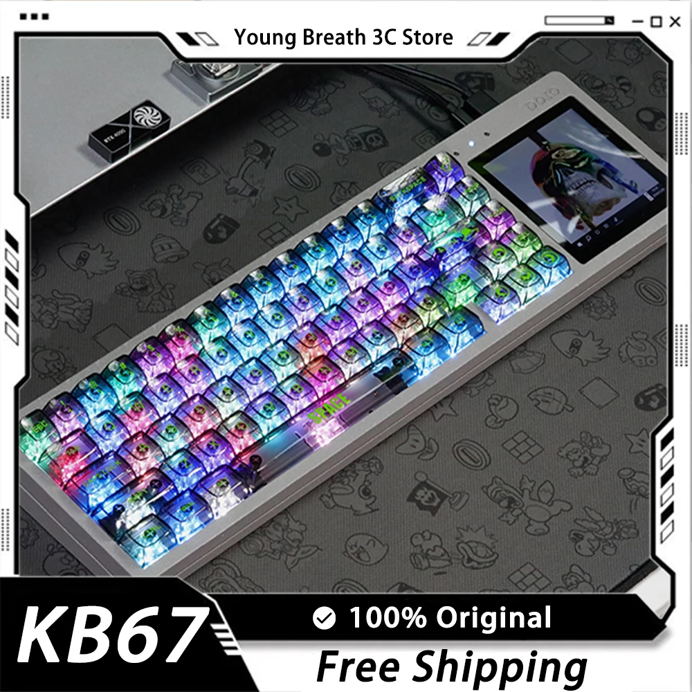 

DOIO KB67-01 Mechanical Keyboard TFT Touch Screen 67 Keys Aluminium Alloy Hot Swap RGB Gaming Keyboard Support QMK VIA Pc Gamer