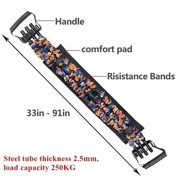 Bench Press Resistance Bands Adjustable Chest Expander Push-Ups Muscle Training Home Gym Workout Fitness Equipment Elastic Band 6