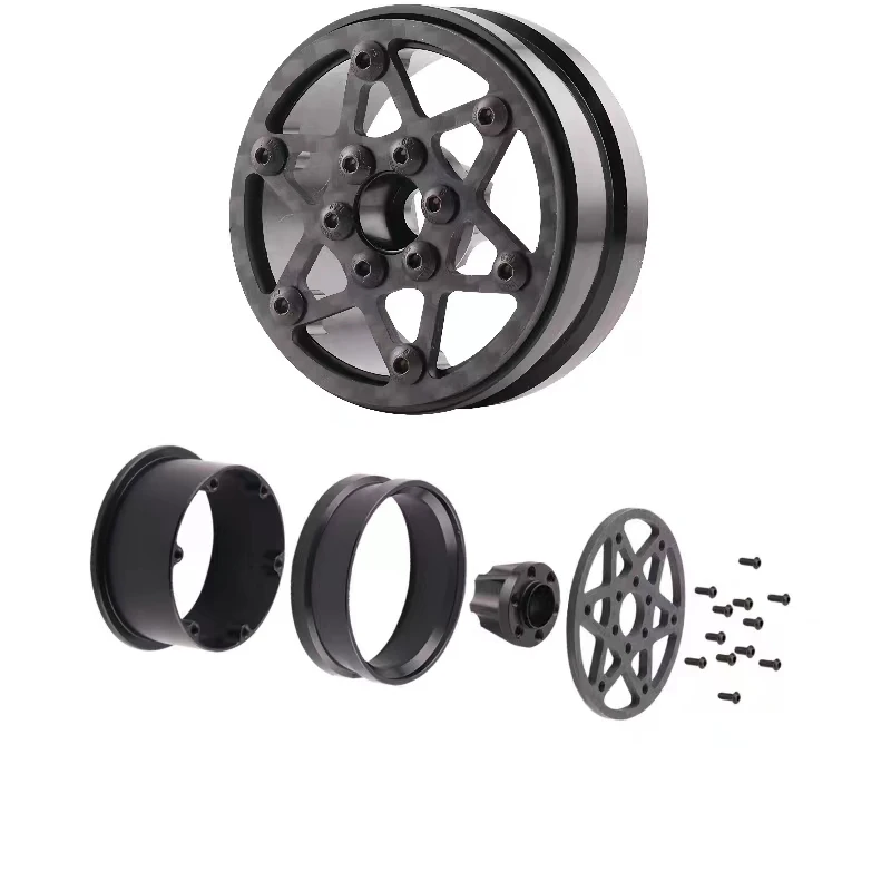 

4pcs 1.9 inch carbon fiber wheel hun for 1/10 Crawler Car Axial Scx10 90046 D90 Traxxas Trx4 Trx4m D12 Upgrade Accessories