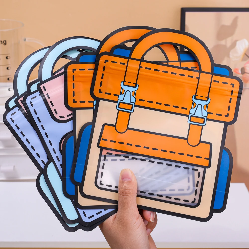 Creative Bag Shape Children's Lunch Bag Candy Biscuits Plastic Zipper Bag Snack Bags Children Birthday Party Decoration Gifts 5