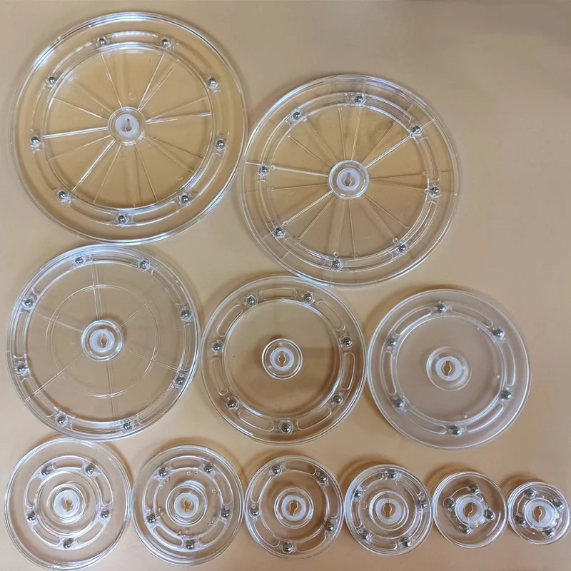 Rotating Display Stand Turntable Acrylic 360 Rotating Transparent Round Base Lazy Susan Jewelry Decor Swivel Plates Furniture Hardware